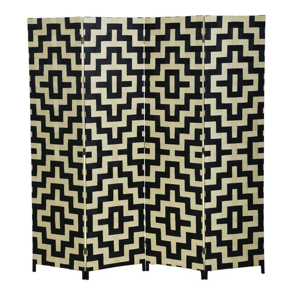 4 Panel Room Dividers Foldable Privacy Screen Decorative Indoor Screen 6TF Wooden Office Dividers Partition Wall for Home, Office, Bedroom, Diamond