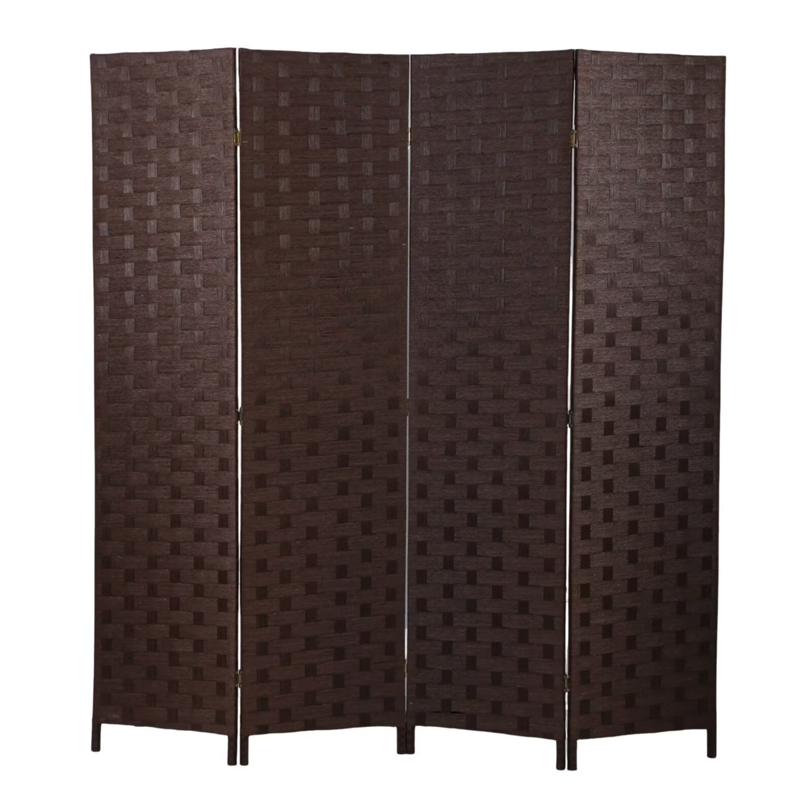 4 Panel Room Dividers Foldable Privacy Screen Decorative Indoor Screen 6TF Wooden Office Dividers Partition Wall for Home, Office, Bedroom, Brown
