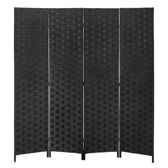 4 Panel Room Dividers Foldable Privacy Screen Decorative Indoor Screen 6TF Wooden Office Dividers Partition Wall for Home, Office, Bedroom, Black