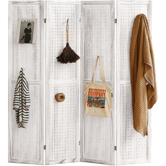 4 Panel Room Dividers and Folding Privacy Screens, 5.6Ft Wooden ...