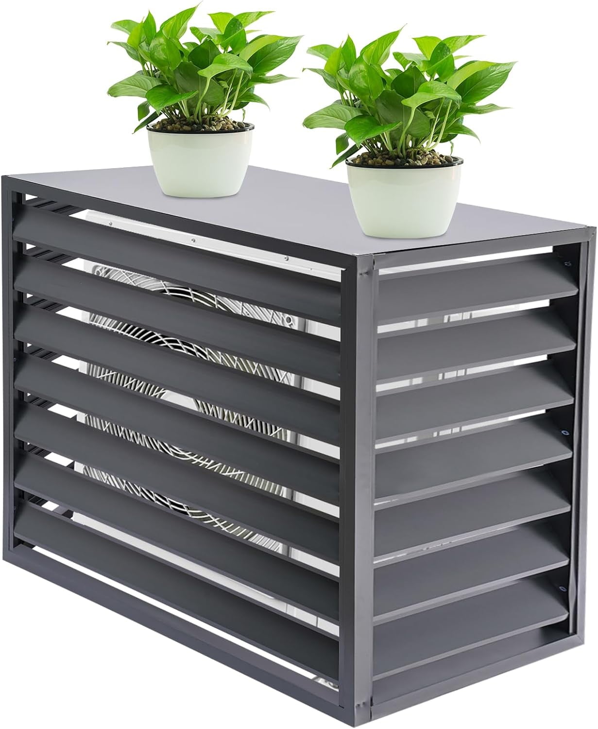 4 Panels Air Conditioner Fence, 43.3''H x 23.6''W x 31.5''H Outdoor ...