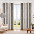 thumbnail image 1 of 100% Blackout Curtains Silver Waves Lines Grommet Thermal Insulated Curtains for Living Room Bedroom Patio Door,Gray,W37 x L84 inch (4 Panels), 1 of 8