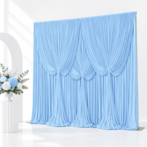 Drop Sept 4 Panels Bluedrop Curtafor Wedding Party Wrinkle Freedrops Curtain ...