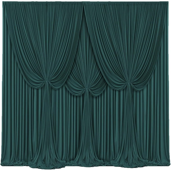 4 Panels Hunter Green Backdrop Curtains for Wedding Party Wrinkle Free Backdrops Curtain Drapes Fabric Decorations Photo Back Drop Cloth for Baby Shower Photography Stage Reception 20ft(W) x 12ft(H)