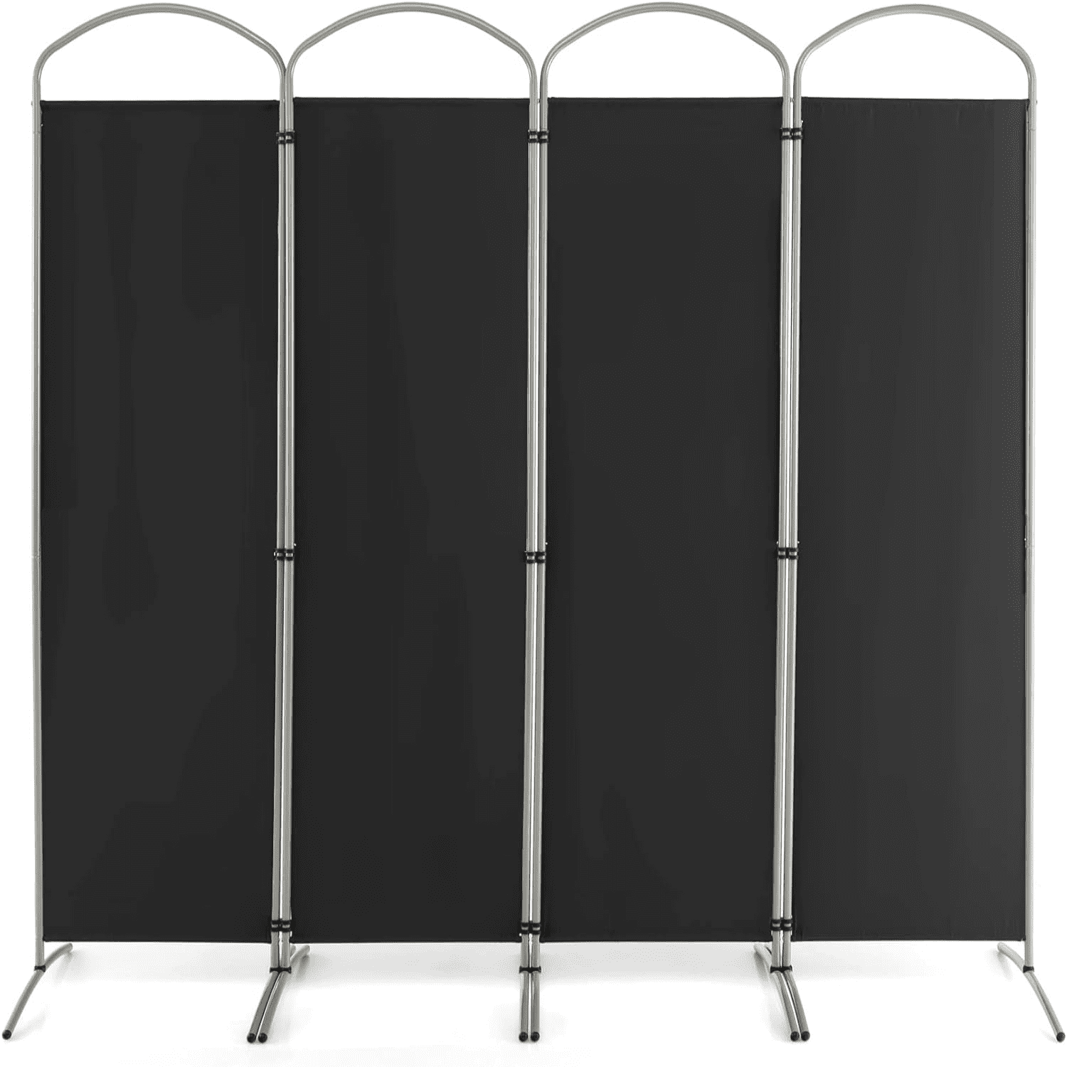 4 Panels Room Divider 6 Ft Folding Privacy Screen with Stable Metal