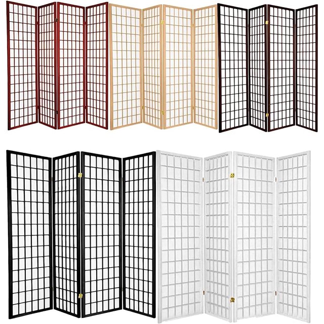 4 Panels Room Divider Privacy Screen Shoji Style 6ft high White Color