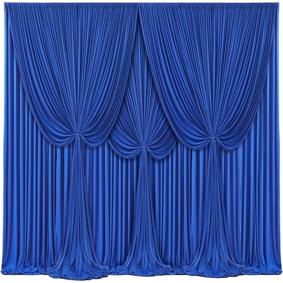 4 Panels Royal Blue Backdrop Curtains for Wedding Party Wrinkle Free Backdrops Curtain Drapes Fabric Decorations Photo Back Drop Cloth for Baby Shower Photography Stage Reception 20ft(W) x 12ft(H)