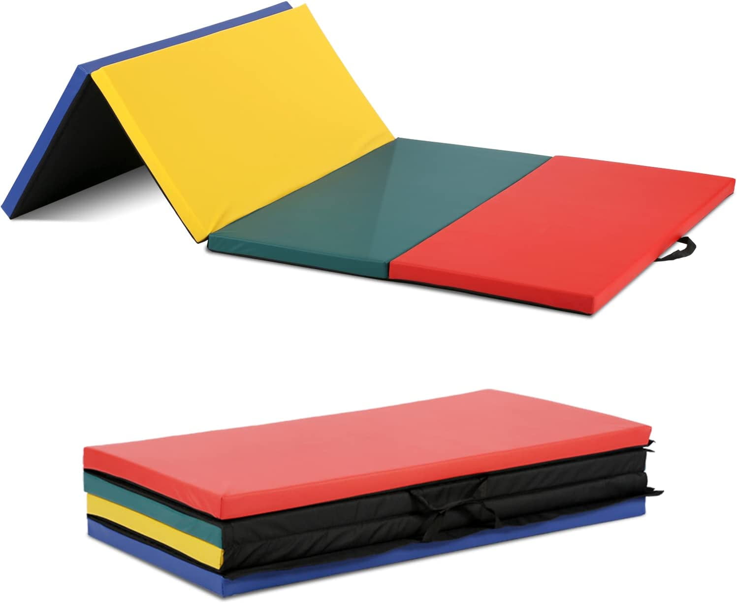 4 Pannel Folding Exercise Mat, 2 Inch Thick Gymnastics Mat 8’x4’, Gym