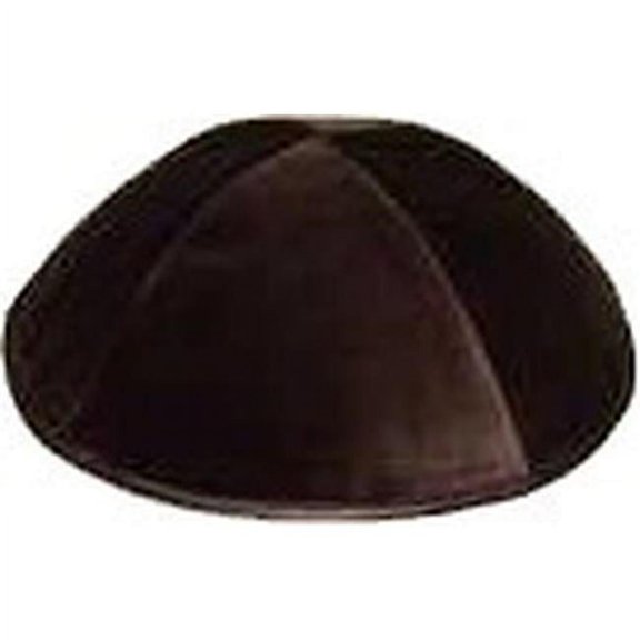 4 Part Brown Yarmulke - Size 6