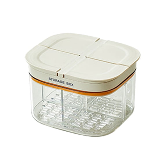 4-Partition Odor-Resistant Storage Container, Sealed Divided Bins for Dry/Wet Ingredients Prepped Meals Fridge & Freezer Safe