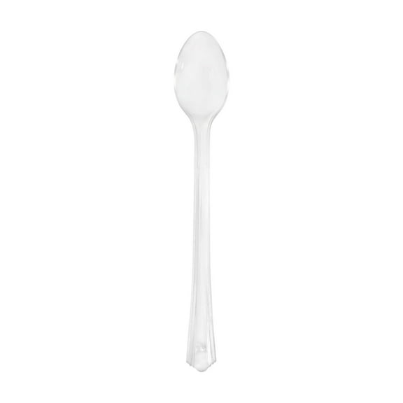 Plastic Mini Cutlery for Appetizer Parfait Dessert Sample Tasting, 30 Counts, 4" Spoons, Clear