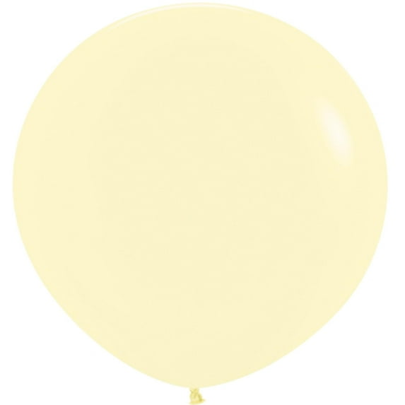4 Pastel Matte Yellow Round Latex Balloons 24"