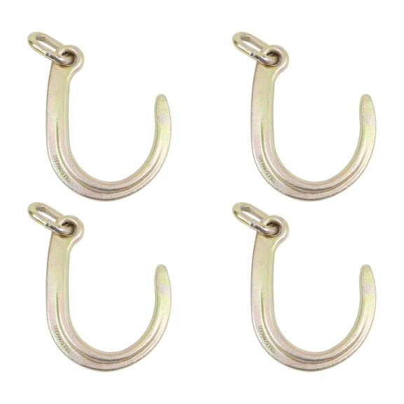 (4 Pc) 8" Inch Tow Hook Grade 70 G70 J Hook Heavy Duty Towing Wrecker Roll Back Truck
