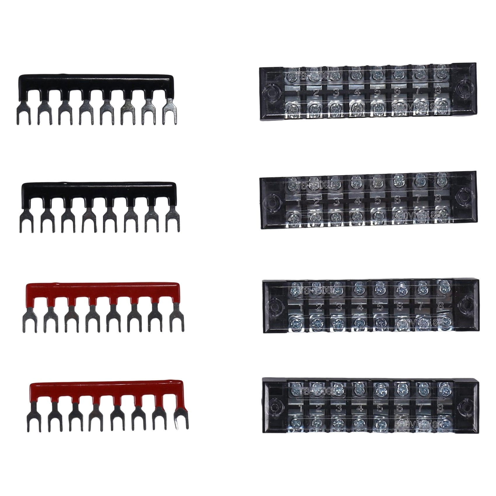 4 Pc 8P Terminal Block, 4 Pc 8P Shorting Bar, TB1505 Flame Retardant Copper Terminal Short