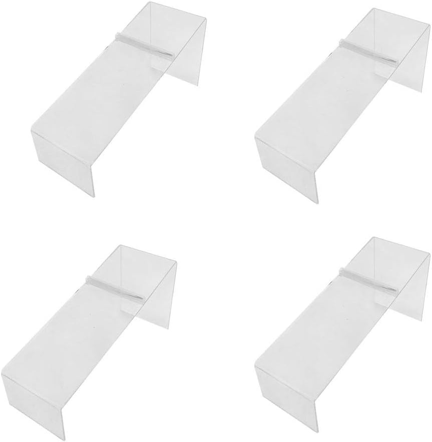 4 Pc 8X3x4 Clear Lucite Single Shoe Display Fixture Stand Heels Slant