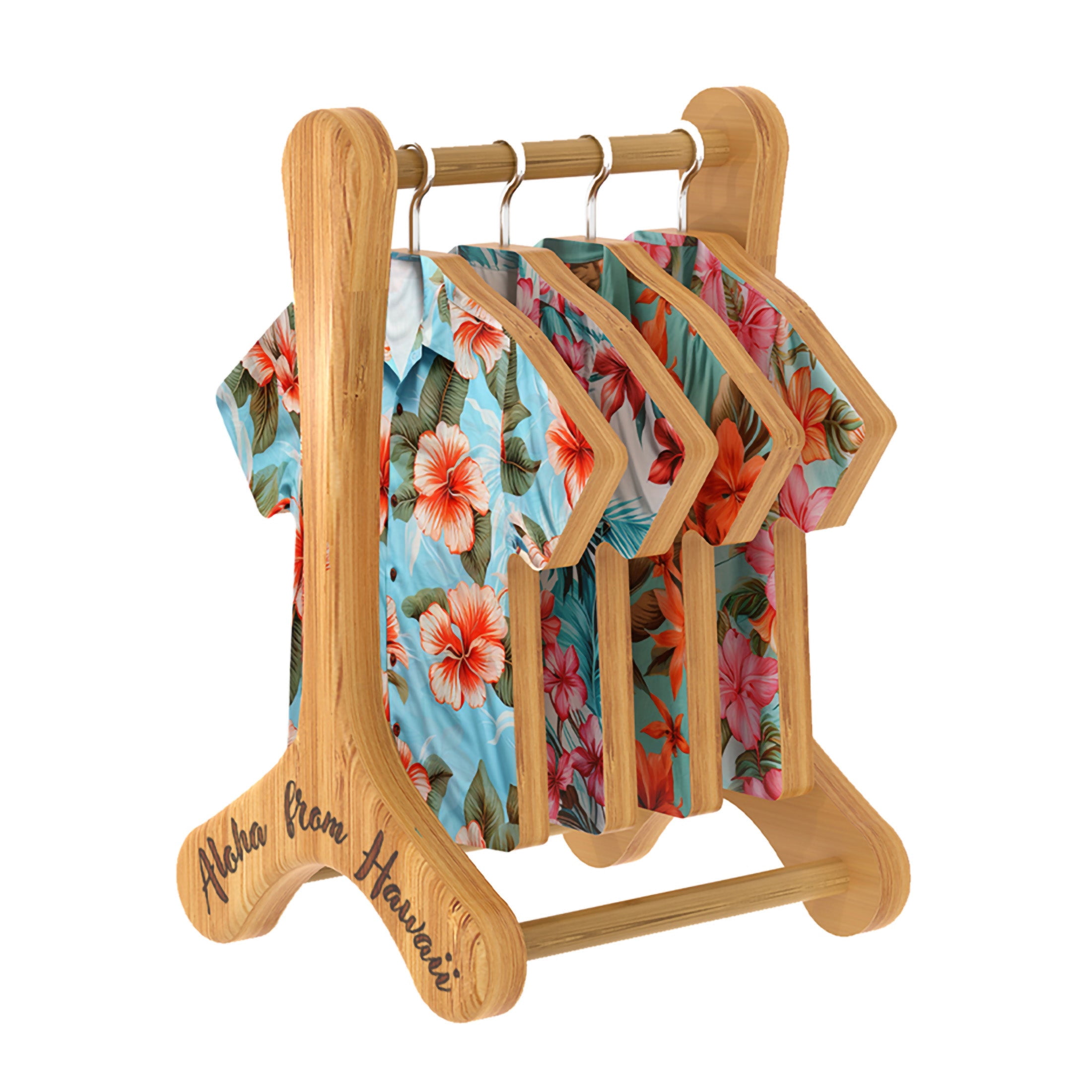 4 Pc Aloha Shirt Coasters with Caddy