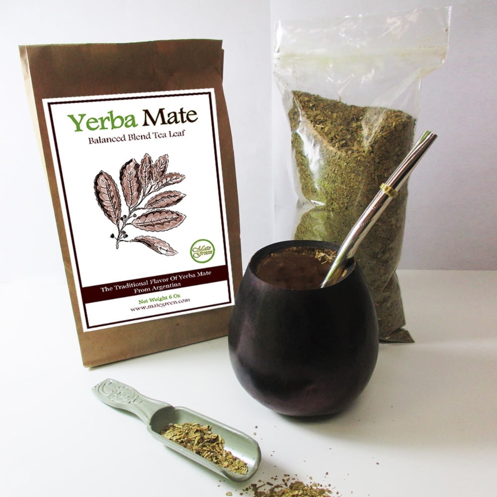 Mate Gourd W/ Bombilla Argentina Handmade Yerba Cup Straw 6oz Drinking —  Mategreen