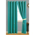 thumbnail image 1 of 4-Pc Ariel Coral Reef Embroidery Curtain Set Turquoise Blue Off-White Ivory Drape Sheer Liner, 1 of 1