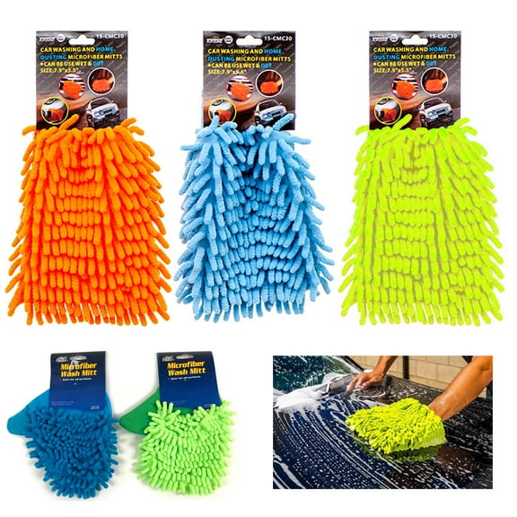 4 Pc Chenille Mit Cleaning Glove Auto Soft Washing Car Wash Dust Home Clean Tool