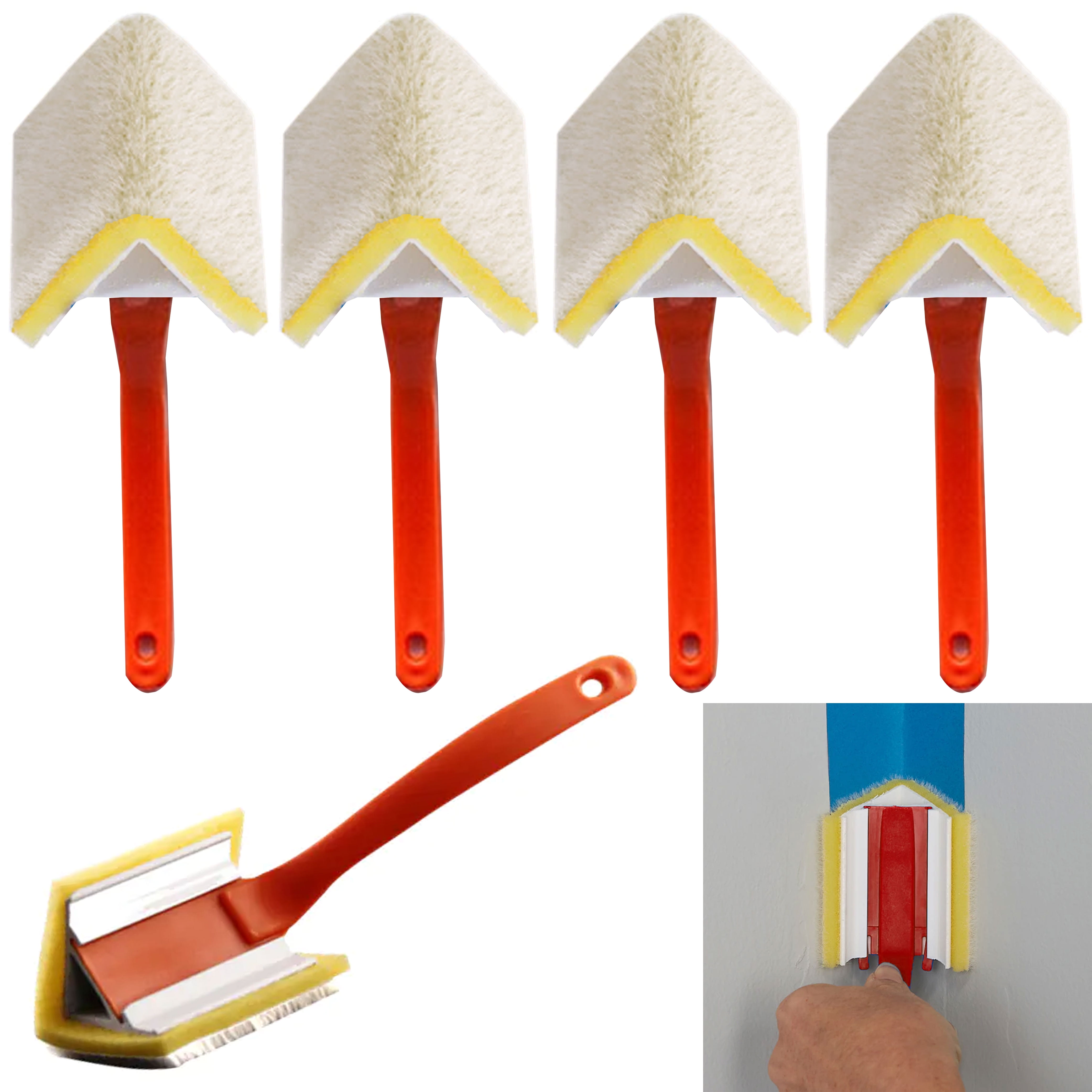 4 PC Clean Edge Corner Paint Brush Angle Professional Painting House Wall Trim 103936