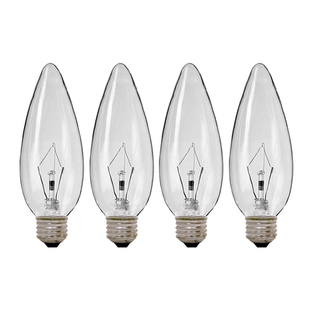 4 Clear 40 Watt Candelabra E26 Night Light Bulb 120V Soft Lamp Chandelier Sconce