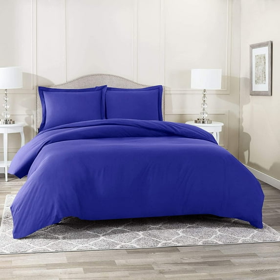 4 Pc Cotton Sheet Set - Egyptian Cotton Sheet Set - Cotton Flat Sheet - Cotton Fitted Sheet - Cotton Pillowcase - Ultra Soft Luxurious Bedding Set -(Royal Blue/Twin )