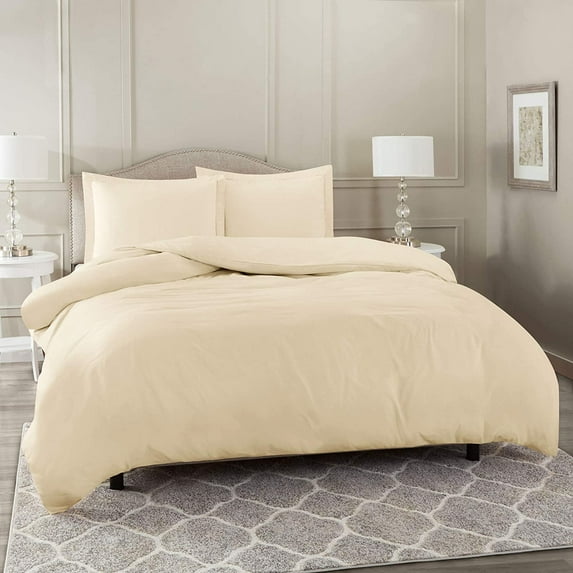 4 Pc Cotton Sheet Set - Egyptian Cotton Sheet Set - Cotton Flat Sheet - Cotton Fitted Sheet - Cotton Pillowcase - Ultra Soft Luxurious Bedding Set -(Beige Cream/King)