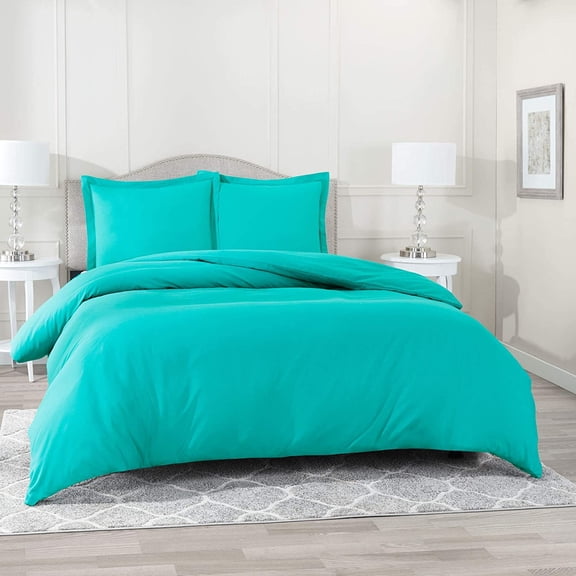 4 Pc Cotton Sheet Set - Egyptian Cotton Sheet Set - Cotton Flat Sheet - Cotton Fitted Sheet - Cotton Pillowcase - Ultra Soft Luxurious Bedding Set -(Teal/Twin )