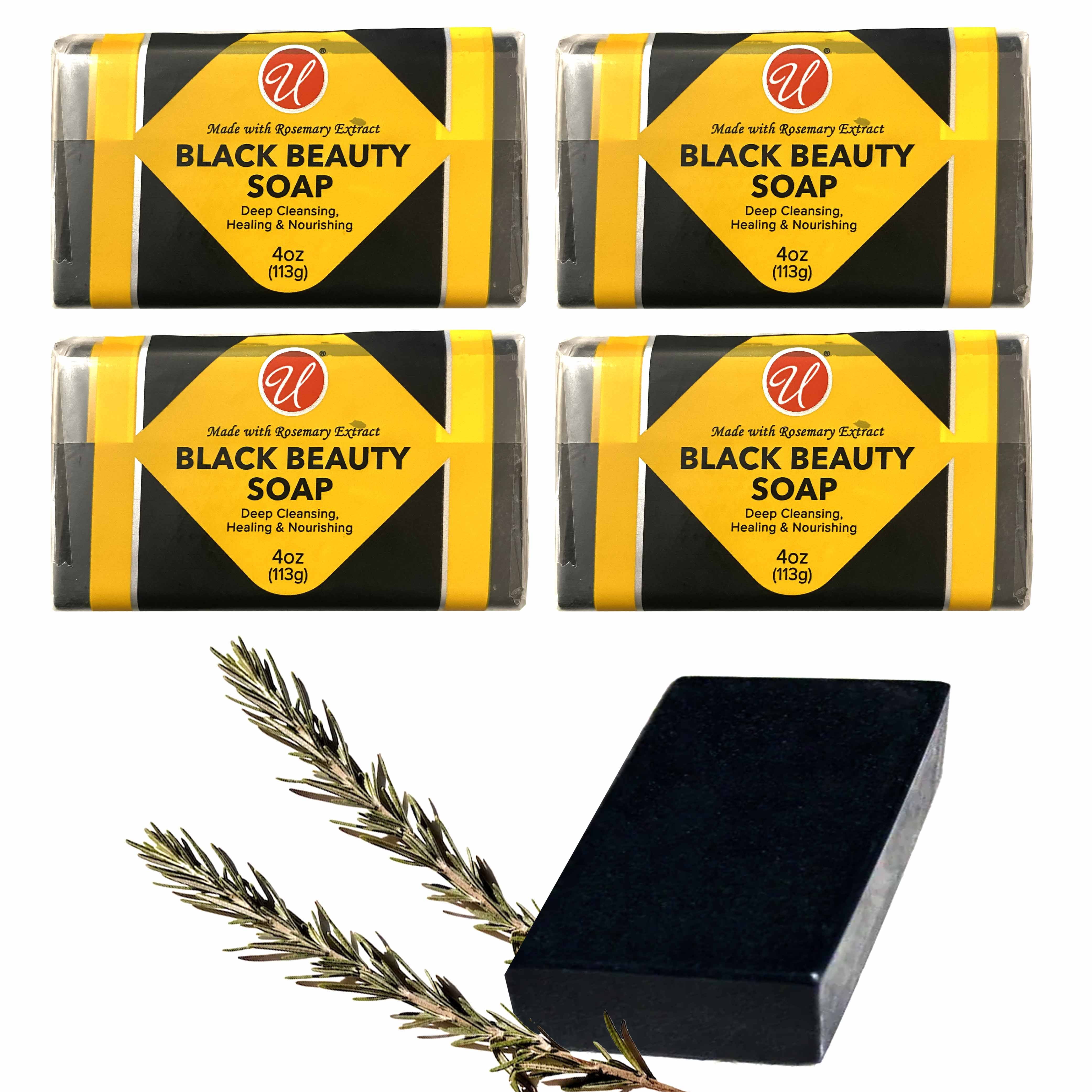 4 Pc Deep Cleansing African Black Soap Rosemary Extract Skin Care