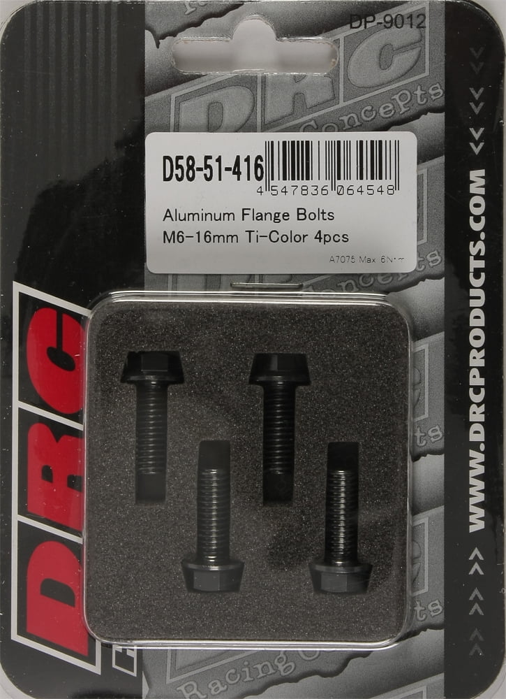 4/Pc Drc Aluminum M6 Flange Bolts 16Mm Ti-Color