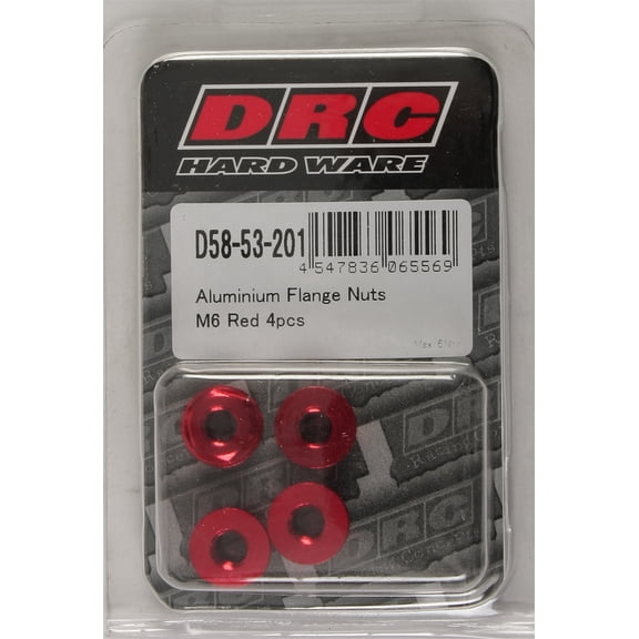 4/Pc Drc Aluminum M6 Flange Nuts Red