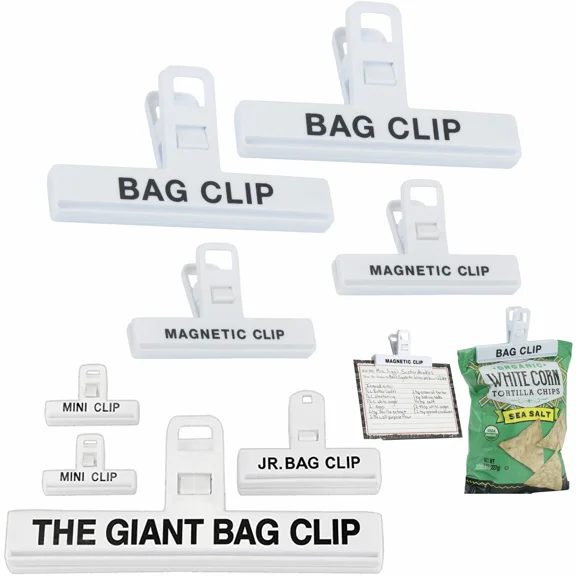 4 Pc Food Storage Chip Bag Clips Magnetic Multi Purpose Mini Clip Sealing Holder