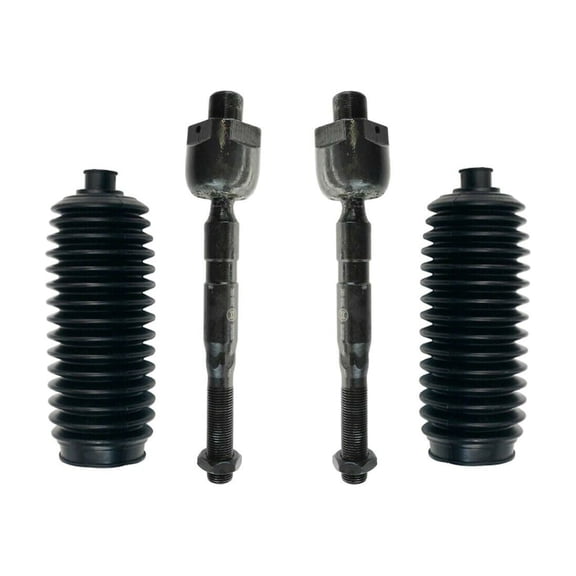 4 Pc Front Inner Tie Rod Ends + Steering Gear Bellows Passenger RH & Driver LH Fits select: 2005-2019 NISSAN FRONTIER, 2005-2012 NISSAN PATHFINDER