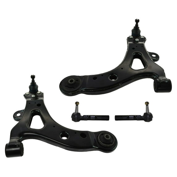 4 Pc Front Left Right Suspension Kit Lower Control Arms with Ball Joints + Tie Rod Ends Fits Buick Rendezvous/Buick Terraza FWD Models/Chevrolet Uplander FWD Models