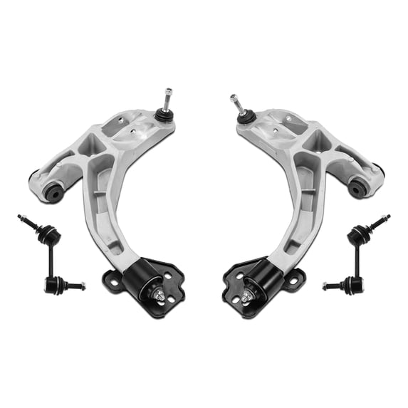 4 Pc Front Stabilizer Sway Bar Links + Lower Control Arms with Ball Joint Assembly, Suspension Kit Fits Ford Crown Victoria/Lincoln Town Car/Mercury Grand Marquis