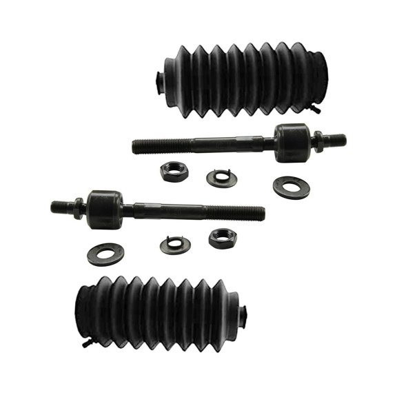 4 Pc Front Steering Kit Inner Tie Rod Ends Rack & Pinion Bellow Boots Fits select: 1990-1993 ACURA INTEGRA