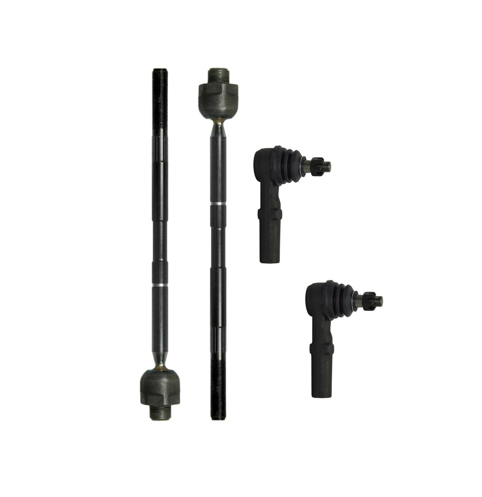 4 Pc Front Steering Kit Outer and Inner Tie Rod Ends Passenger Driver Side Fits select: 2002-2005 DODGE RAM 1500