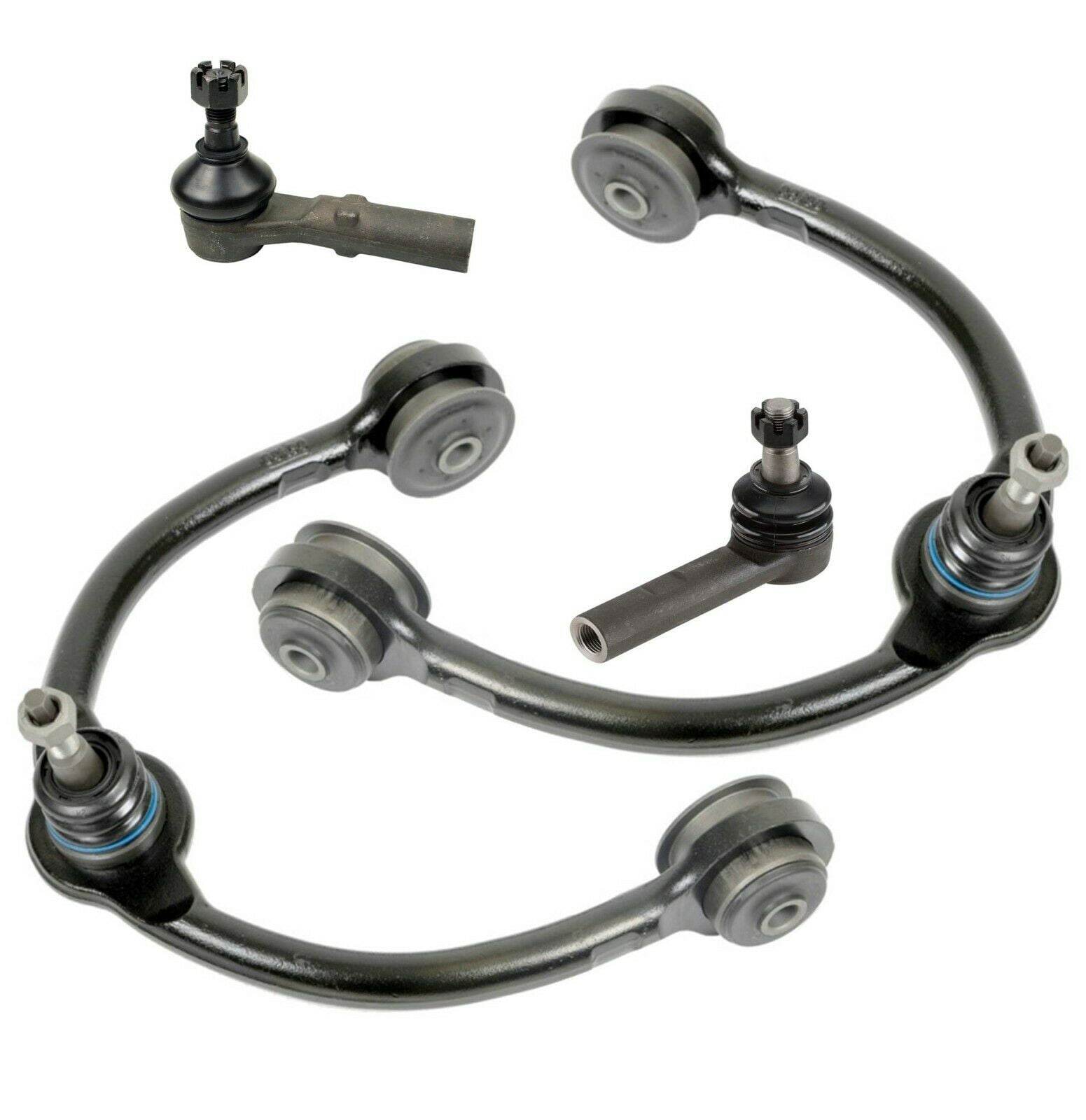 4 Pc Front Suspension Kit Outer Tie Rod Ends Upper Control Arms with