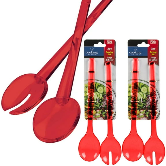 4 Pc Kitchen Utensil Set Salad Serving Tool Spoon Cooking Food Ice Plastic 11.5"