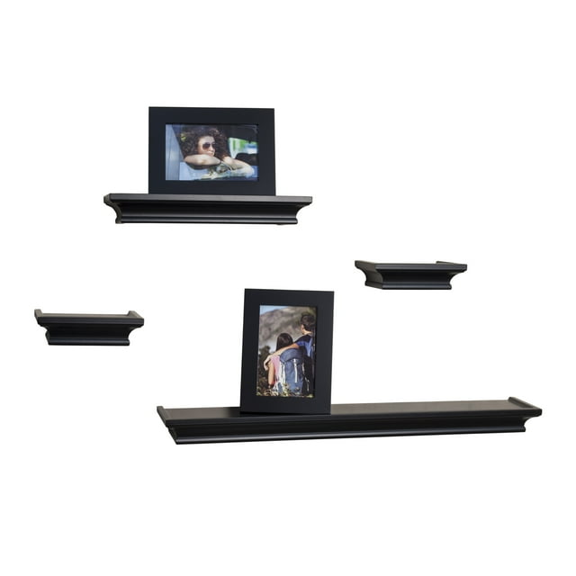 4Pc Ledge Shelves with Two Photo Frames