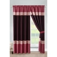 thumbnail image 1 of 4-Pc Liana Stripe Embroidery Curtain Set Rose Pink Purple Rouge Punch Valance Drape Sheer Liner, 1 of 1