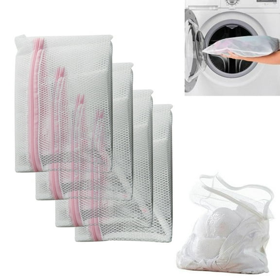 4 Mesh Laundry Bags 15.7" X 19.7" Lingerie Delicates Panties Bras Wash & Protect