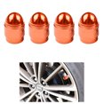thumbnail image 1 of 4 Pc Orange Aluminum Tire Valve Stem Air Cap Auto Cars Wheel Motorcycle Bicycles, 1 of 3