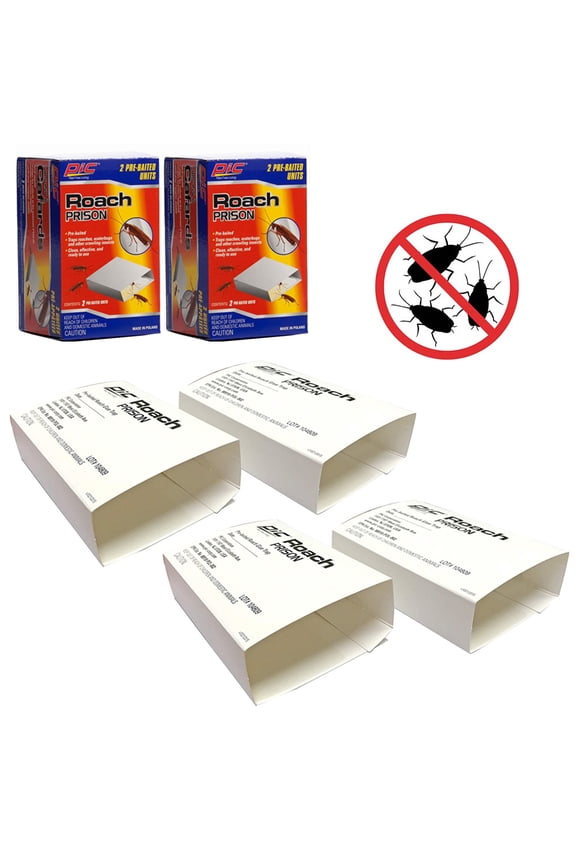4 Pc Pest Control Disposable Roach Glue Traps Insect Ant Cockroach Bug Prison