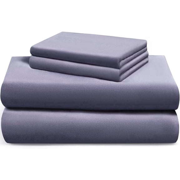 LuxClub Breathable Cooling Sheet Set 16" Deep Pockets Wrinkle Free Easy Care Luxury Bed Cover, 4 piece Queen, Light Gray
