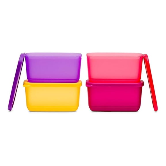 4 Pc Rectangular 210 Ml Fridge Containers Cubix