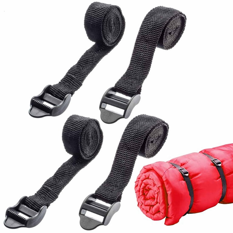 4 Pc Sleeping Bag Luggage Straps Buckle Secure Emergency Survival Camping  Gear