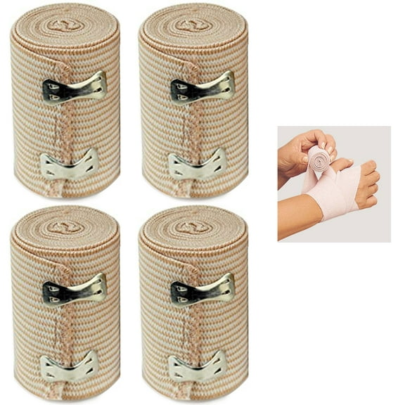 4 Pc Sport Elastic Self Adhesive Elbow Knee Bandage Tape First Aid Strap Band 3"