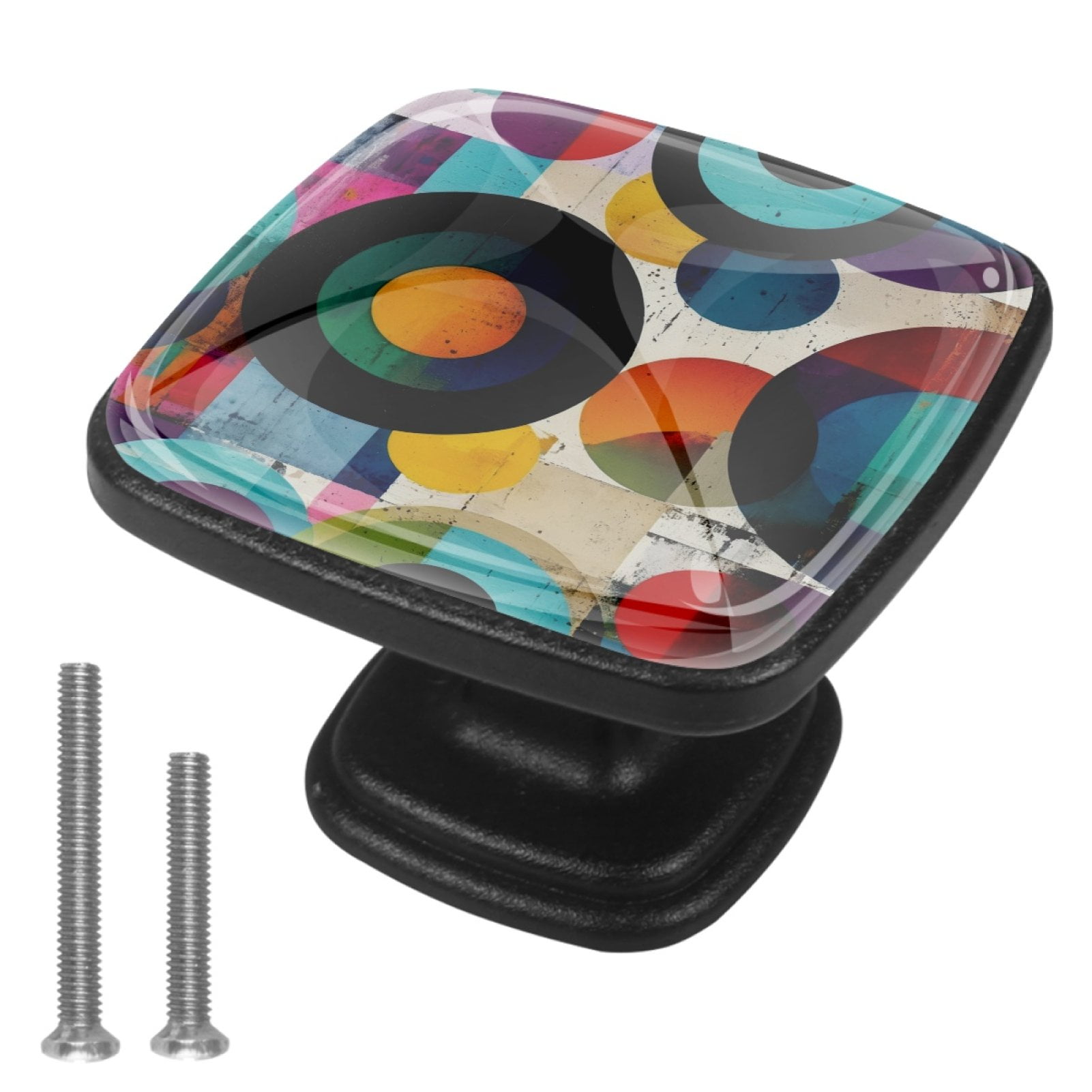 4-Pc,Square Kitchen Cabinet Handles,Knobs for Cabinets and Drawers ...