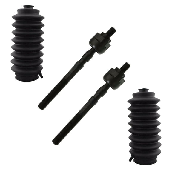 4 Pc Steering Kit Front Inner Tie Rod Ends + Power Steering Rack and Pinion Bellow Boots Fits select: 1998-2001 ACURA INTEGRA